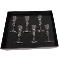 Sklenice na likér 25ml s krystaly Preciosa - spirála 6ks