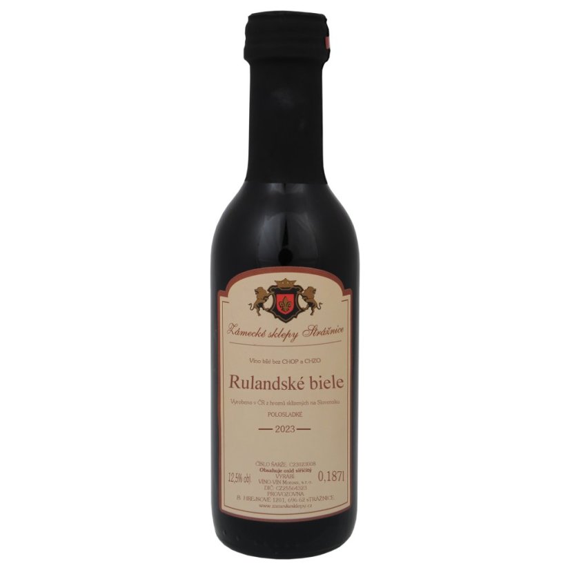 Mini víno - Rulandské bílé 2023 - polosladké 0,187l