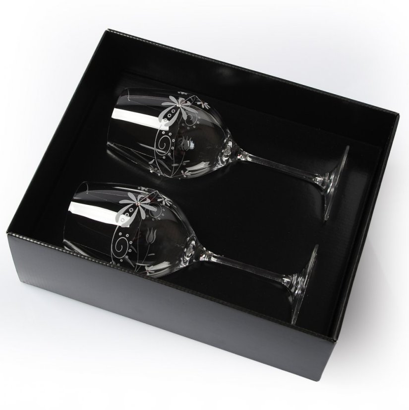 Folk - Sada 2 ks sklenic na víno s krystaly Swarovski 470 ml