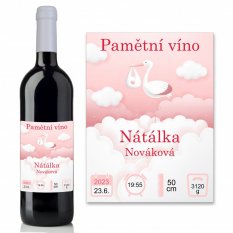 Etiketa na víno 0,75l  - přání k narození holčičky NA220009