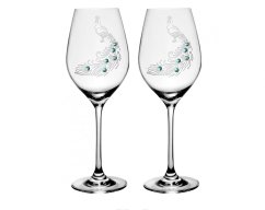 Sklenice na víno s krystaly Preciosa Páv 360 ml -  2ks