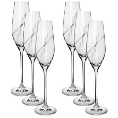 Sklenice na sekt s krystaly Preciosa 210ml - Plant 6ks