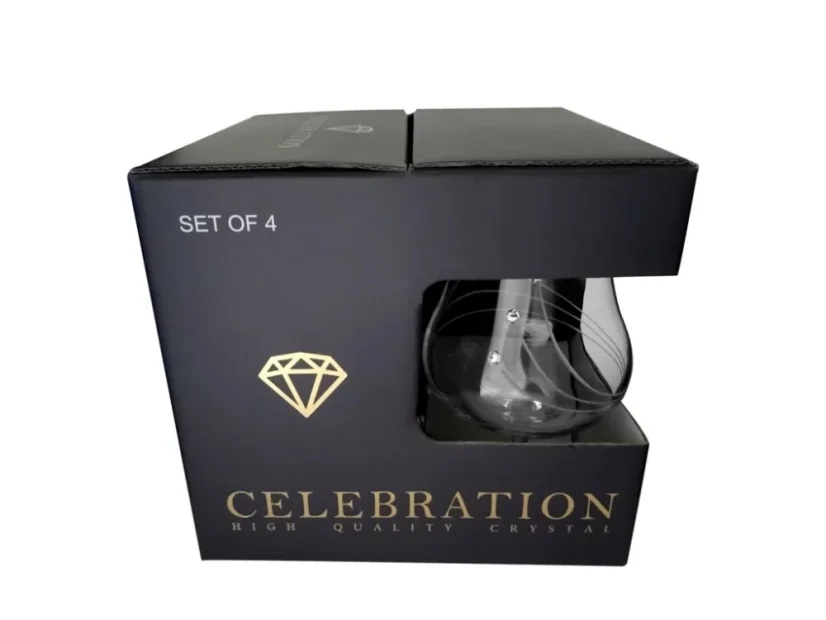 Sklenice na rum s krystaly Preciosa 220ml - Linie 4ks