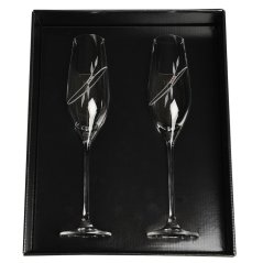 Sklenice na sekt s krystaly Preciosa 210ml - Plant 2ks