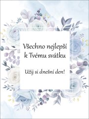 Víno 0,75l s etiketou k svátku - modrá