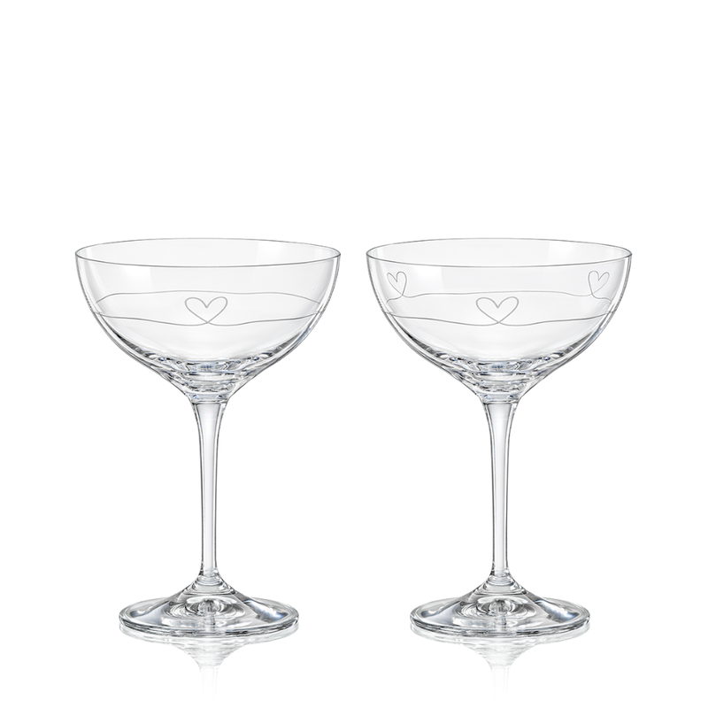Sklenice na víno Diamond Heart 210 ml - 2ks