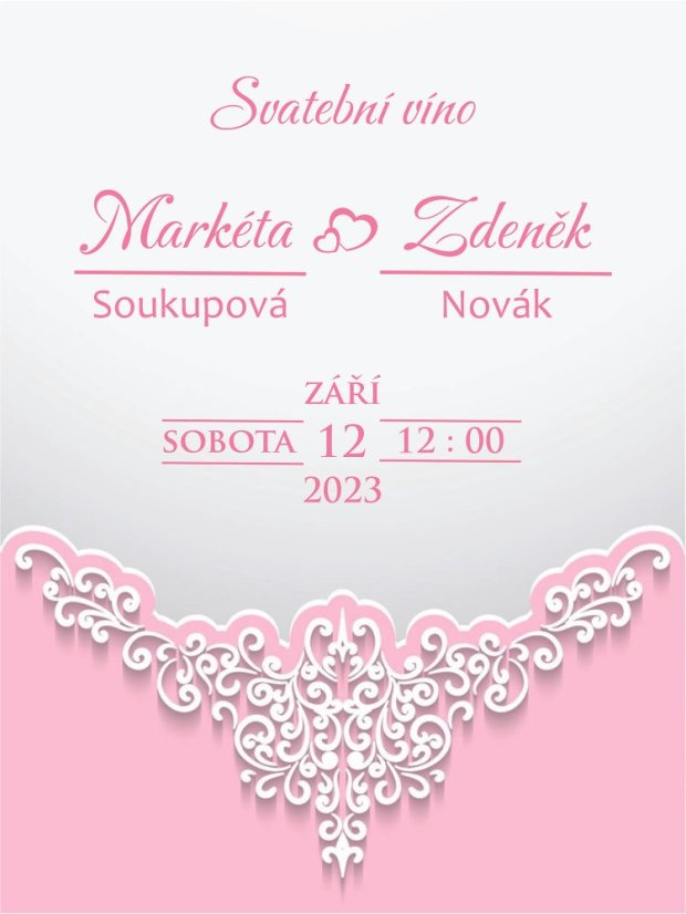 Svatební etiketa na víno 0,75l - SE220045