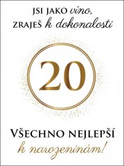 Víno s etiketou k narozeninám - bílá se zlatou ražbou