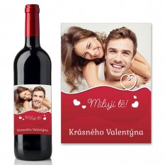 Etiketa na víno 0,75l  - přání k Valentýnu - VT220003
