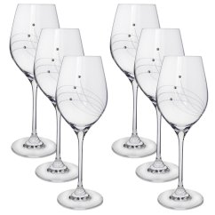 Sklenice na víno s krystaly Preciosa 360 ml - linie 6ks