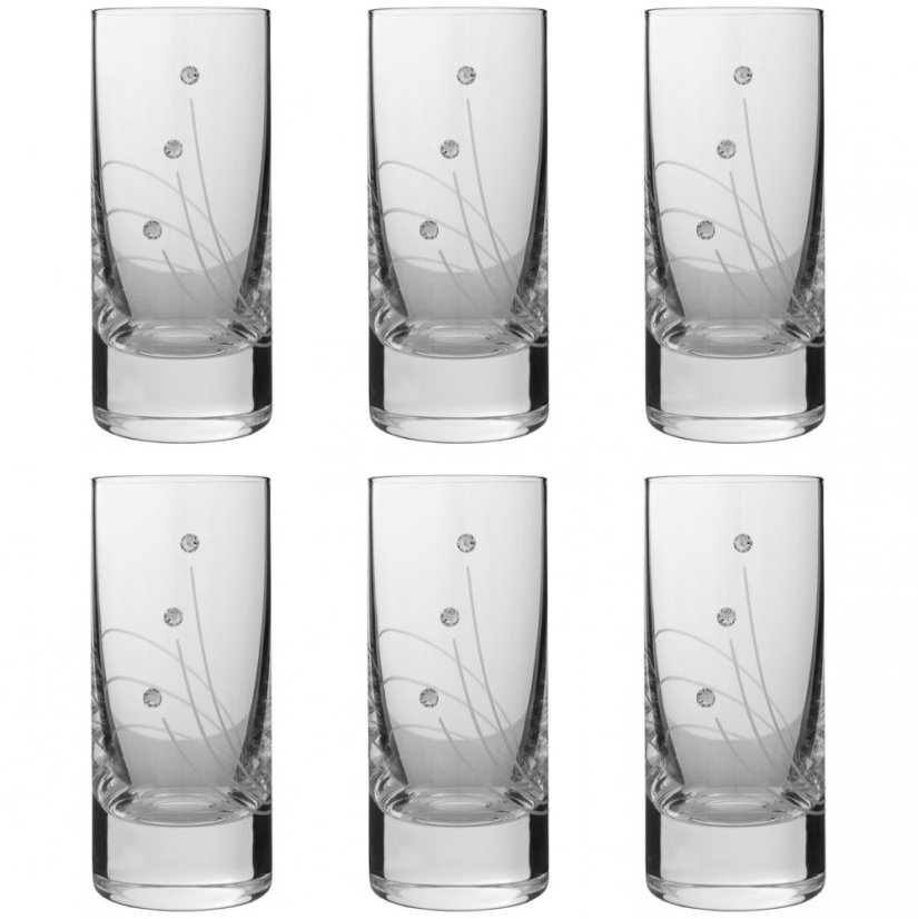 Sklenice na destiláty 70ml s krystaly Swarovski - Linie 6ks