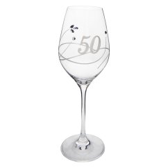 Sklenice na víno 360 ml s krystaly Swarovski - jubileum 50