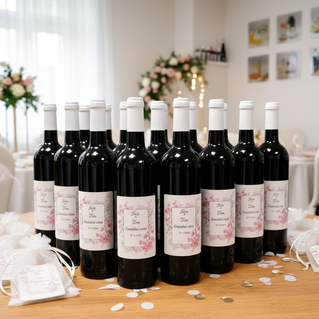 Vína se svatební etiketou