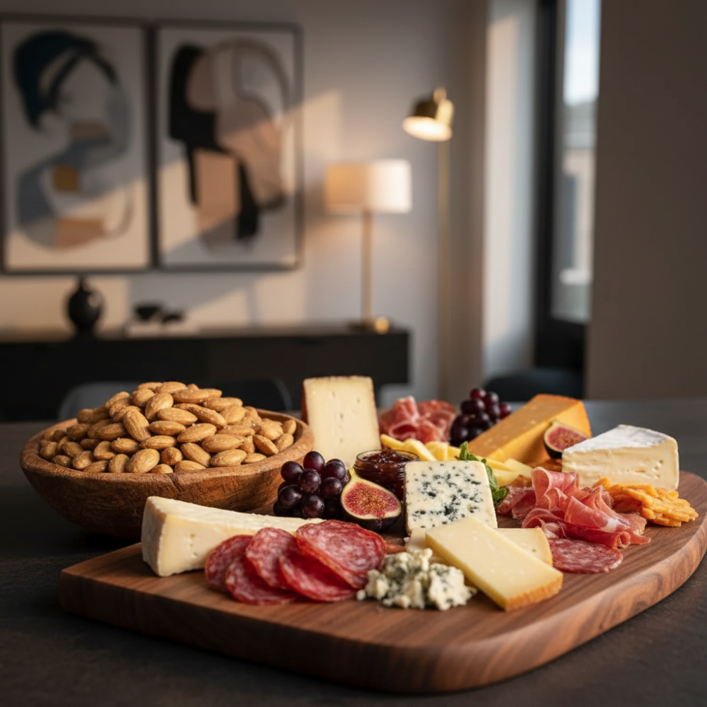 Tapas tanier s mandľami