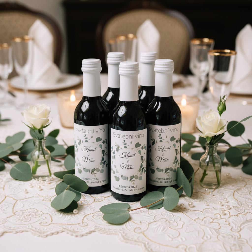 Mini vína - svatební tabule